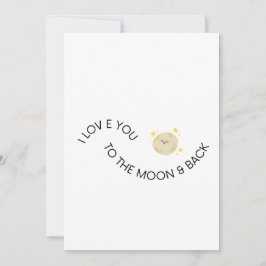 Tarjeta Festiva Te Amo a la Luna y de Regreso Cute Minimalista San