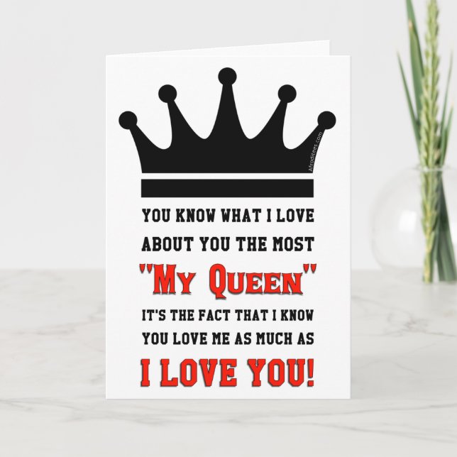 Tarjeta Festiva Te amo a mi reina (Anverso)