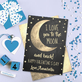 Tarjeta Festiva Te Amo Al El día de San Valentín De La Luna Y La E
