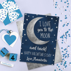 Tarjeta Festiva Te Amo Al El día de San Valentín De La Luna Y La E