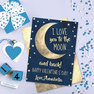 Tarjeta Festiva Te Amo Al El día de San Valentín De La Luna Y La E