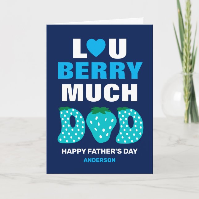 Tarjeta Festiva Te amo Berry Mucha fresa de papá Día del Padre (Anverso)