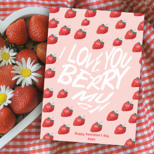 Tarjeta Festiva Te amo Berry mucho fresa roja San Valentín