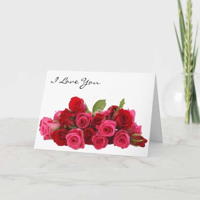 Tarjeta Festiva Te Amo Cariño Rose Bouquet (Anverso)