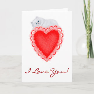 Tarjeta Festiva Te Amo Carne De Gatito De Corazón