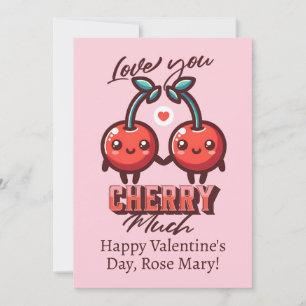 Tarjeta Festiva Te amo cereza mucho dulces cerezas Valentine