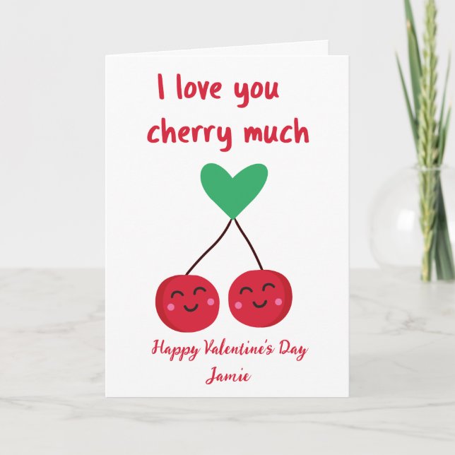 Tarjeta Festiva Te Amo Cherry, El día de San Valentín Muy Gracioso (Anverso)