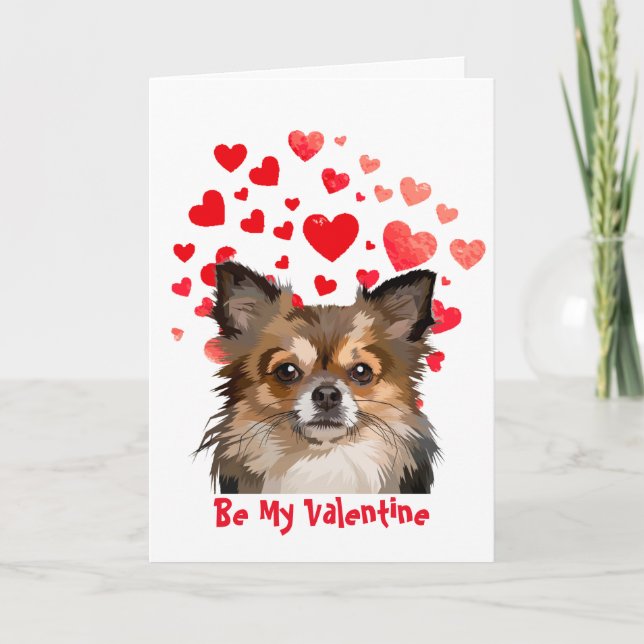 Tarjeta Festiva Te Amo Chihuahua Pomerania Perro San Valentín (Anverso)