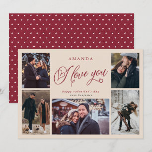Tarjeta Festiva Te Amo Collage de fotos El día de San Valentín