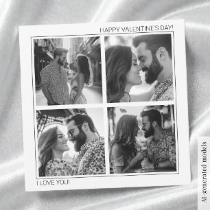Tarjeta Festiva Te Amo Collage de Fotos Moderno Día de San Valentí