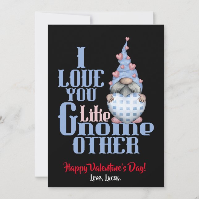 Tarjeta Festiva Te Amo Como Gnome Otros San Valentín (Anverso)