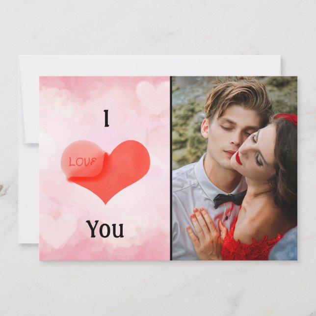 Tarjeta Festiva Te Amo con Foto Personal (Anverso)