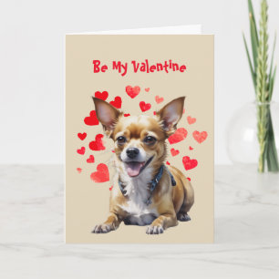 Tarjeta Festiva Te amo con todo mi corazón Chihuahua perro lindo d