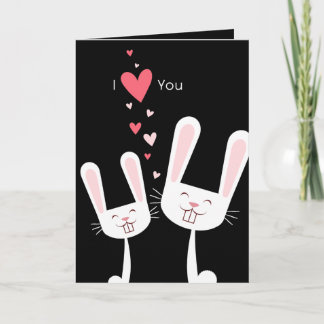 Tarjeta Festiva Te Amo Conejos Conejos Conejo (negro) San Valentín