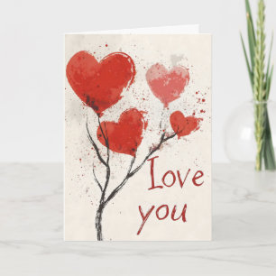 Tarjeta Festiva Te Amo Corazón Romántico