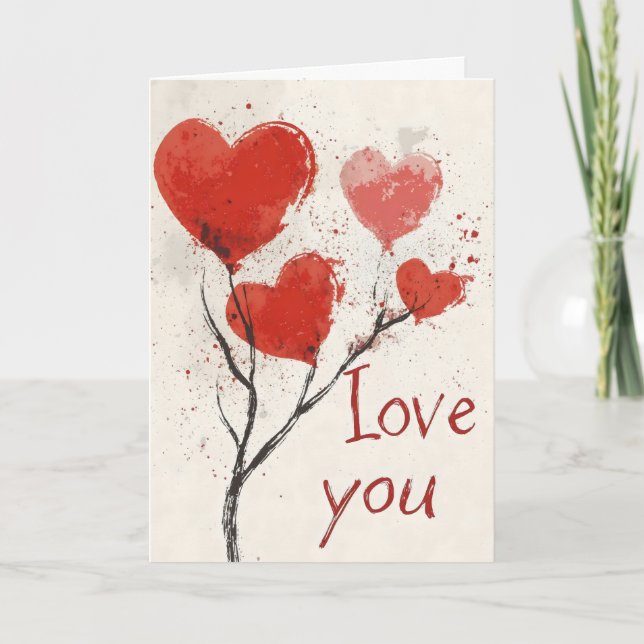 Tarjeta Festiva Te Amo Corazón Romántico (Anverso)