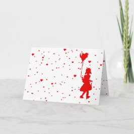 Tarjeta Festiva te amo : corazones que llueven