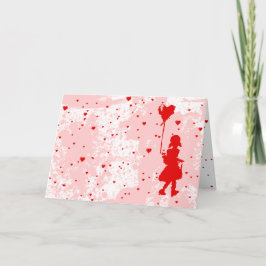 Tarjeta Festiva te amo : corazones que llueven