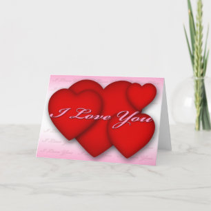 Tarjeta Festiva Te amo (corazones) rosado