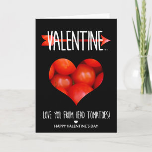 Tarjeta Festiva Te amo de cabeza a tomates día de San Valentín