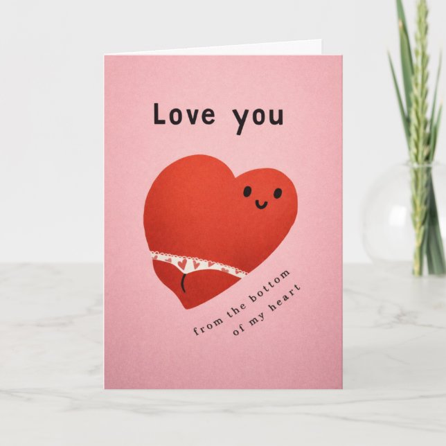Tarjeta Festiva Te Amo Desde el Fondo de Mi Corazón (Anverso)