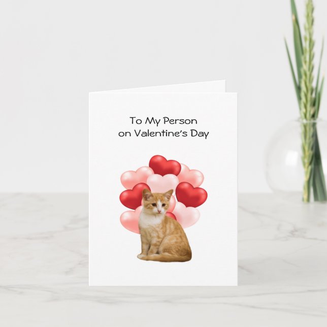 Tarjeta Festiva Te Amo / Desde El Gato Día de San Valentín  (Anverso)