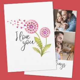 Tarjeta Festiva Te amo Día de San Valentín Floral