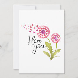 Tarjeta Festiva Te amo Día de San Valentín Floral