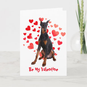 Tarjeta Festiva Te amo doberman pinscher perro de San Valentín