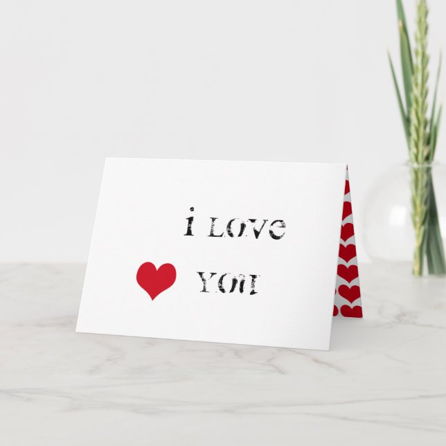 Tarjeta Festiva Te Amo El Corazón ~ Día de San Valentín (Anverso)