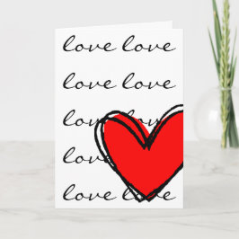 Tarjeta Festiva Te Amo El Corazón Rojo