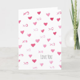 Tarjeta Festiva Te amo Feliz Día de San Valentín Corazones acuátic