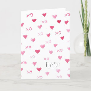Tarjeta Festiva Te amo Feliz Día de San Valentín Corazones acuátic