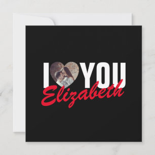 Tarjeta Festiva Te Amo Foto Personalizada Corazón y Nombre