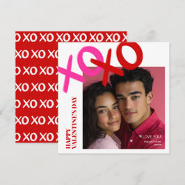 Tarjeta Festiva Te Amo Foto XOXO Moderna Feliz Día de San Valentín