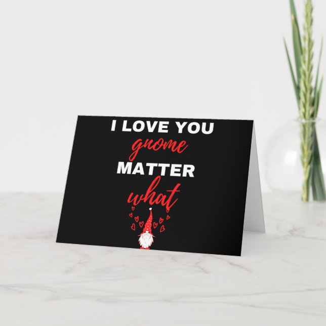 Tarjeta Festiva Te Amo Gnome Mater Qué (Anverso)
