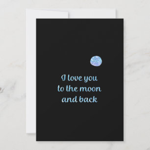 Tarjeta Festiva Te Amo Hasta La Luna Y De Regreso Acuarela Plata