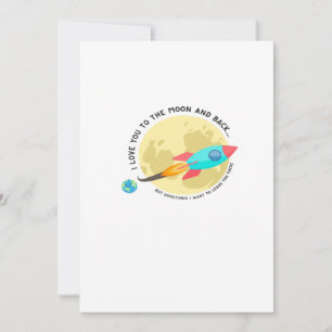 Tarjeta Festiva Te Amo Hasta La Luna Y De Regreso Atentamente Limp