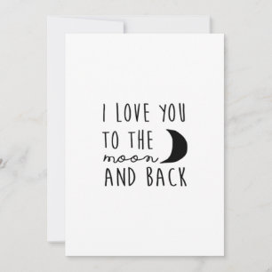 Tarjeta Festiva Te Amo Hasta La Luna Y De Regreso Corazón Minimali