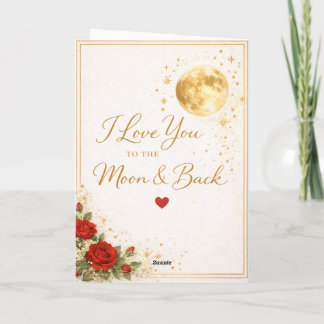Tarjeta Festiva Te Amo Hasta la Luna y de Regreso – Elegante Valen