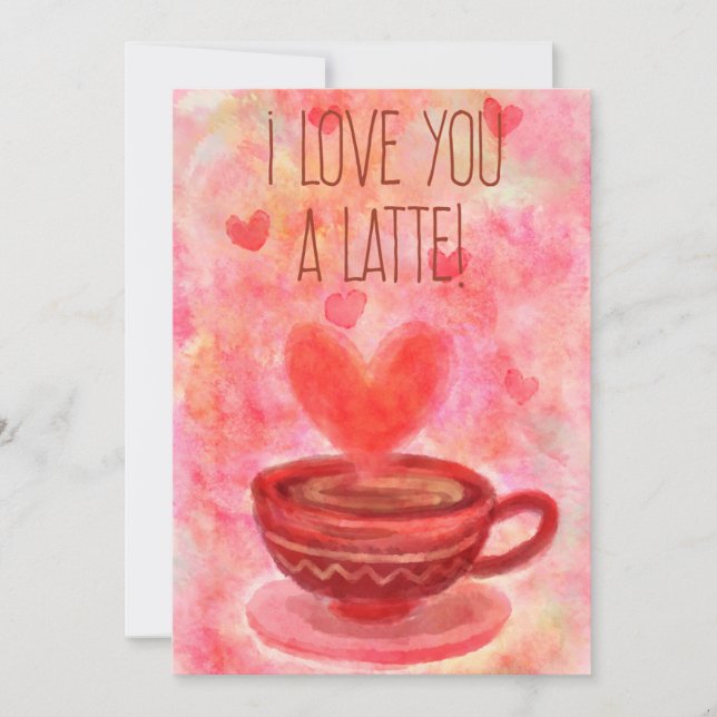 Tarjeta Festiva Te Amo Latte El día de San Valentín Card (Anverso)