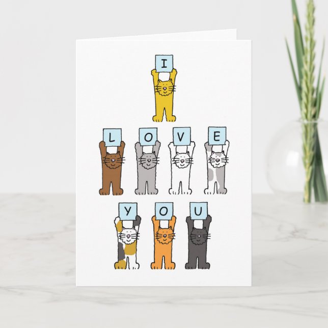 Tarjeta Festiva Te Amo Los Gatos (Anverso)