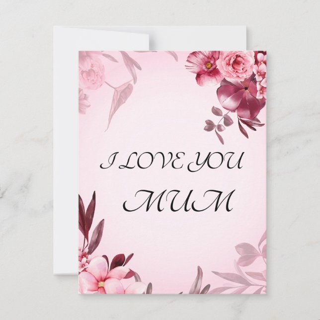 TARJETA FESTIVA TE AMO MAMÁ (Anverso)
