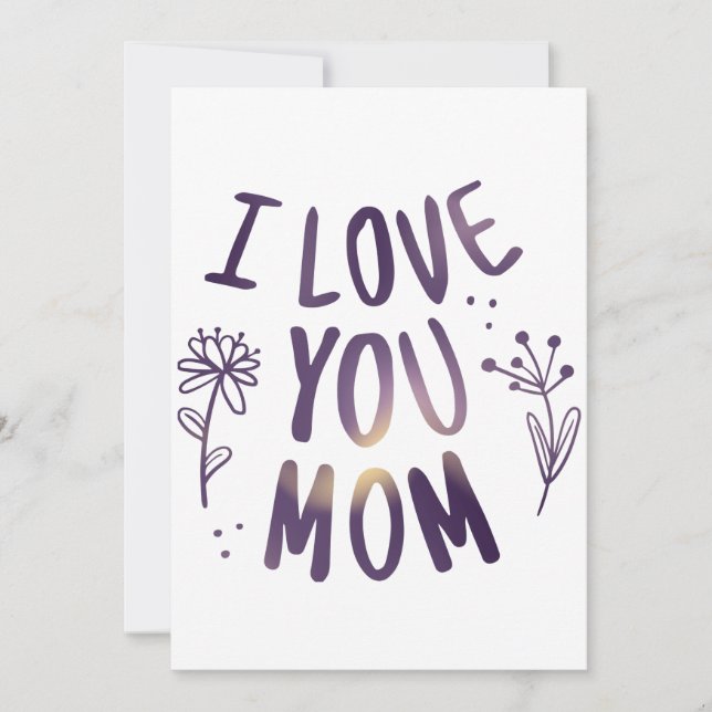 Tarjeta Festiva Te Amo Mamá Floral Día de la Madre Ideas Regalo (Anverso)