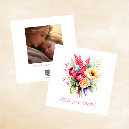 Tarjeta Festiva Te amo, mamá Floral foto Día de la Madre