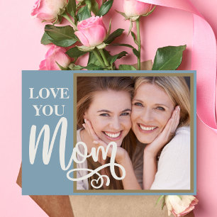Tarjeta Festiva Te Amo Mamá Foto y Texto Personalizados