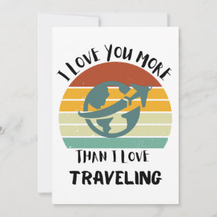 Tarjeta Festiva Te Amo Más De Lo Que Me Encanta Viajar