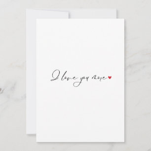 Tarjeta Festiva Te amo más expresión romántica cursiva simple