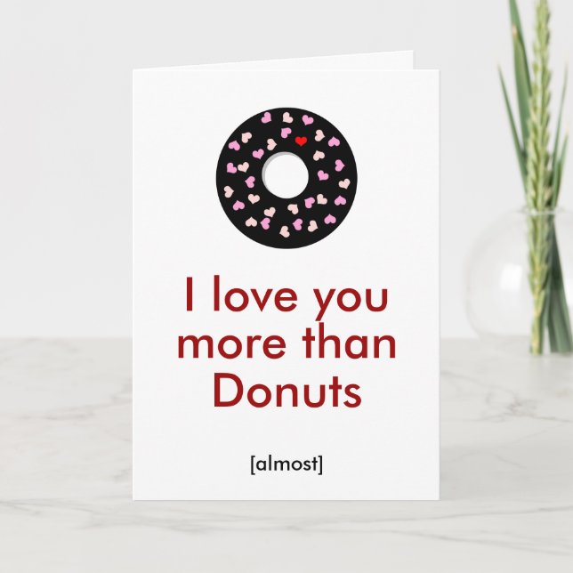Tarjeta Festiva Te amo más que a Donuts (Anverso)