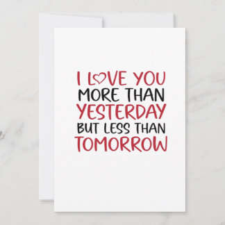 Tarjeta Festiva Te Amo Más Que Ayer Cita De Amor Dulce